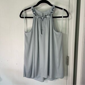 BCBG Max Azria NWT Light Blue Bejeweled Razorback Top Size Medium